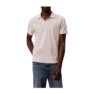 Calvin Klein Polo Shirts, male, Beige, Size: XL Polo Shirts