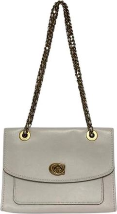 Coach Pre-owned Parker Chain Shoulder Bag - Dames - Vintage Schoudertas - Grijs - ONE Size - Leer - Vintage