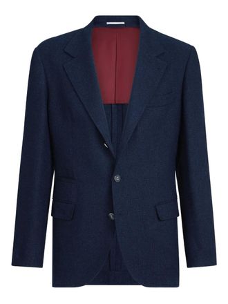 Brunello Cucinelli Blazer con revers a lancia - Blu