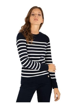 Armor Lux Armor Lux Womens Pull Marin Groix H&Atilde;ritage Femme Jumper, Blue (3jc Rich Navy/Milk 3jc), 18 (Size: 5)