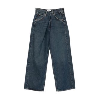 A Gold E Jeans, Dames, Blauw, W27, Katoen, Vana Fold Jean