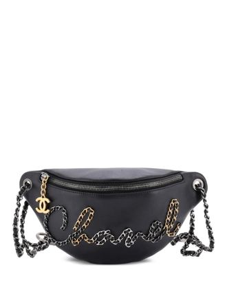Chanel Chain Signe Waist Bag Calfskin belt bag - Black