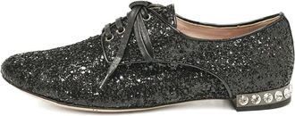 Miu Miu Stringate con cristalli - Nero