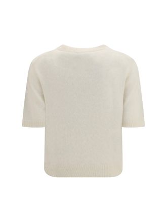 Ganni Banana Graphic Knit T-Shirt - White