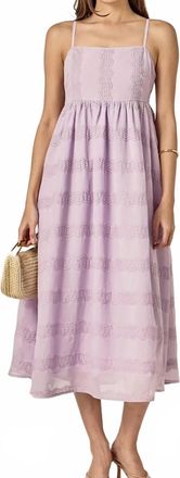 English Factory Embroidered Sleeveless Midi Dress In Lilac