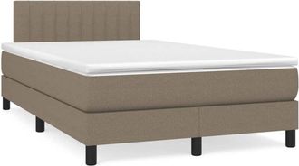 vidaXL Cama Box Spring Con Colch&oacute;n Tela Gris Taupe 120x190 Cm Vidaxl