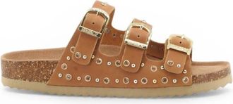 Colors Of California Leren Slipper - Dames - Sandalen - Bruin - 40 EU - Leer - Schoenen