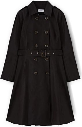 Motivi Trenchcoat van gemengd katoen met dubbele riem - Dames - Trenchcoats - Zwart - XS - Katoen - Jassen