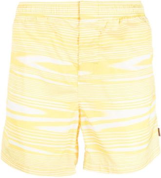 Missoni artist stripe-print swim shorts - men - Elastane/Polyamide/Polyester/Polyester - XXXL - Yellow