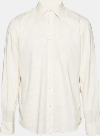 HUGO BOSS Boss By Hugo Boss Light Orange Striped Cotton Long Sleeve Shirt