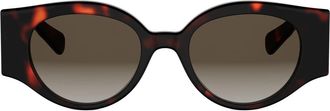 Celine Triomphe Stamp 50mm Butterfly Sunglasses in Dark Havana /Gradient Brown at Nordstrom