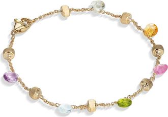 Marco Bicego Paradise 18K Yellow Gold Mixed Semiprecious Stones Single Strand Bracelet at Nordstrom, Size 7