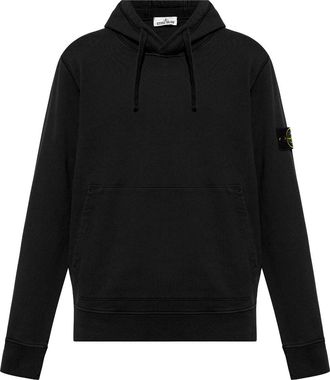 Stone Island Compass-motif cotton hoodie - men - Cotton - S - Black