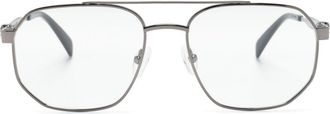 Alexander McQueen Eyewear 0495O pilot-frame glasses - men - Acetate/Metal (Other) - 57 - Grey
