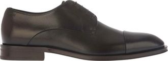 HUGO BOSS Heren Derrek Leren Derby Schoenen (Bruin)