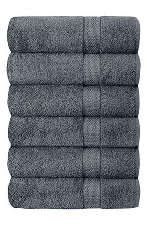J&V Textiles Set of 6 Plush Towels in Gray at Nordstrom Rack