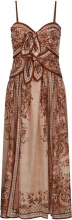 Zimmermann Kleedjes, Dames, Veelkleurig, S, Aster Scarf Midi Jurk