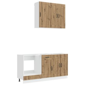 vidaXL Unidad De Cocina Kalmar 5 Uds. Roble Artisan Vidaxl