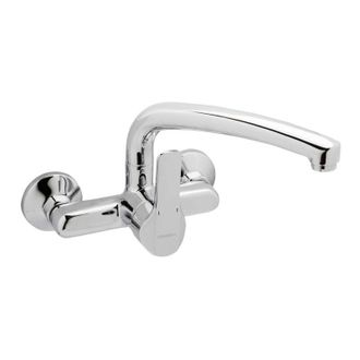 Genebre Genebre - Grifo fregadero mural monomando ca&ntilde;o horizontal cromo serie