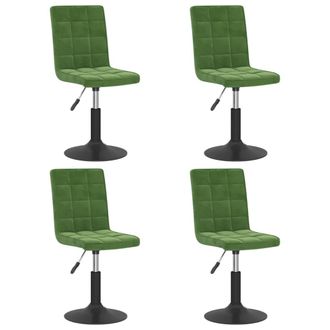 vidaXL Sillas De Comedor Giratorias 4 Unidades Terciopelo Verde Oscuro Vidaxl
