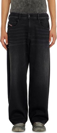 Diesel Relaxed Regular Waist 2097 D-Enim-M Joggjeans, Black/Dark grey, Zip fly