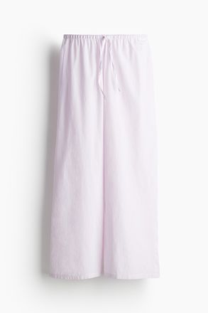 H&M Pyjamahose aus Baumwolle - Hellrosa/Weiss Gestreift