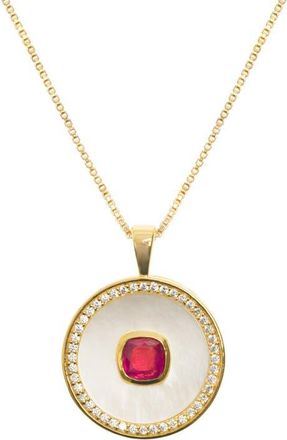 Freya Rose Garnet Mother Of Pearl Necklace at Nordstrom, Size 9.25