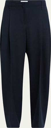Alexander McQueen Pleated Barrel-Leg Trousers