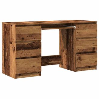 Berkfield Home Writing Desk Old Wood 140x50x77 cm Engineered Wood in Brown | Size: 140 x 50 x 77 cm