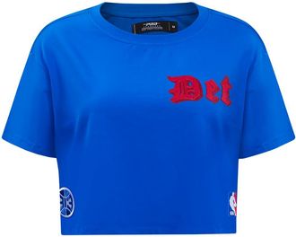 Pro Standard Womens NBA Old English Cotton Single Jersey S/S Boxy TEE Royal Blue