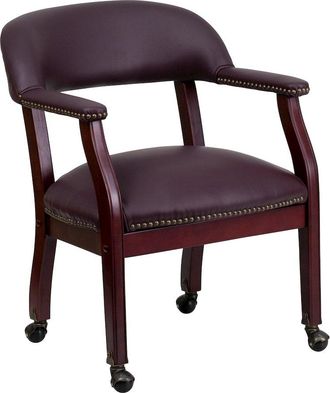 Flash Furniture Burdy LeatherSoft Conference Chair with Accent Nail Trim and Casters