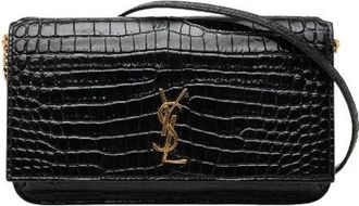 Saint Laurent Pre-owned Cross Body Bags, female, Black, Size: ONE SIZE Pre-owned Leather Shoulder Bag