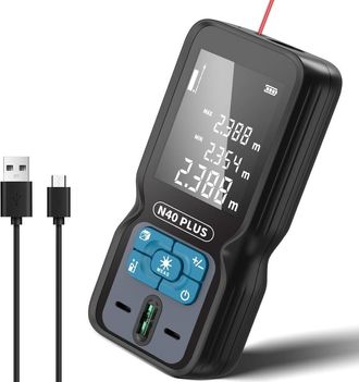 OEM Tel&eacute;metro Profesional, Tel&eacute;metro L&aacute;ser De 80 M Con Nivel De Burbuja, Tel&eacute;metro L&aacute;ser Recargable Por Usb Para Medici&oacute;n De Distancia/&aacute;rea/volumen/pitag&oacute;