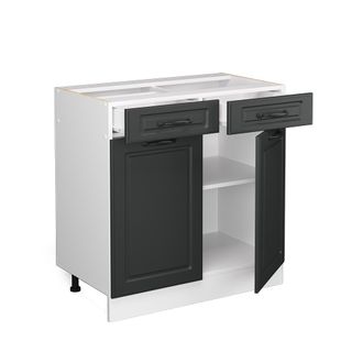 Vicco Mueble Bajo De Cocina R-line, Antracita Casa De Campo, 80 Cm, Et Roble