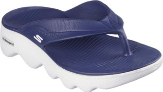 Skechers Womens Foamies Massage Fit-Alluring Flip-Flop, Navy, 3.5 UK
