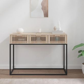 vidaXL Vidaxl - Mesa Consola Hierro Y Madera Contrachapada 105x30x75 Cm