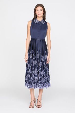 Theia Merisel Sleeveless Shirt Dress in Navy /Deep Periwinkle at Nordstrom, Size 12