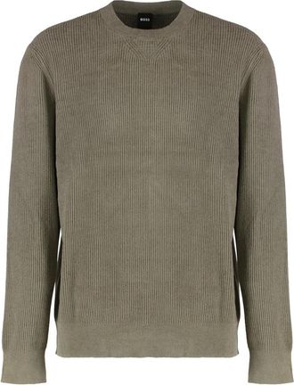HUGO BOSS P-Horso Trui - Heren - Ronde hals truien - Bruin - S - Truien & Vesten