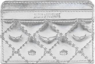 Zadig&Voltaire quilted leather card holder - Silver