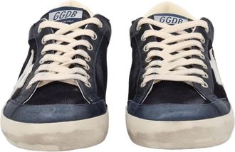 Golden Goose Blue Vintage-Inspired Distressed Cow Leather Sneakers