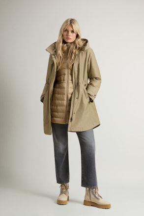 Woolrich donna Parka 3 in 1 in Ramar Cloth Beige Taglia XXS