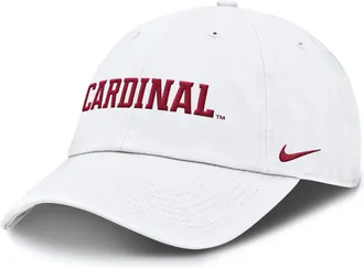 Nike Stanford Cardinal Core Club Mascot Wordmark Nike Mens College Adjustable Hat in White | NC0110ASDN-V72