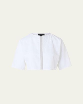 Akris Honora Orbit Broderie Anglaise Bolero Jacket