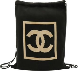 Chanel Pre-owned Vintage Rugzak - Dames - Vintage Rugzakken - Zwart - ONE Size - Katoen - Vintage