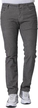 Jacob Cohen Textured Taupe Velvet Slim Fit Jeans - Heren - Slim Fit Jeans - Grijs - W31 - Jeans