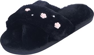 Generic Slippers Women Cozy Womens Cozy Clogs Floral Comfort Slip On Winter For Home And Leisure For Her Cozy House Slippers(Beige, 4)