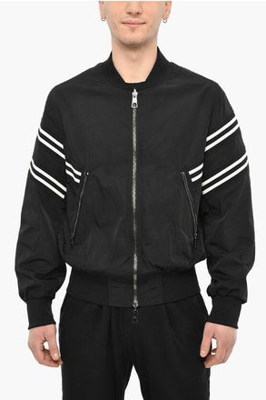 Neil Barrett Reversible Solid-Color Bomber with Contrast Bands and Zip Cl size M