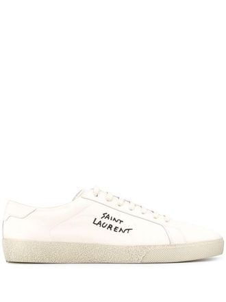 Saint Laurent Court Classic Sl/06 Embroidered Canvas And Leather Sneakers Shoes
