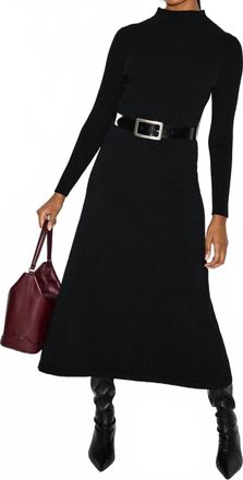 Ann Mashburn Long-Sleeved Charlotte Midi Dress In Hunter Iced Cotton