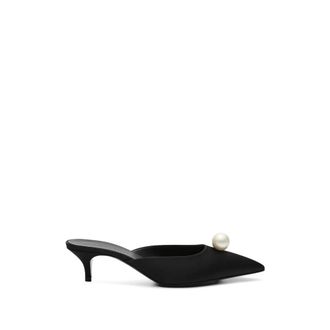 Magda Butrym Mule Kitten Heels - Dames - Muiltjes - Zwart - 39 EU - Leer - Schoenen